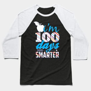 100th Day Of School Funny I'm 100 Days Smarter Kids Learning Baseball T-Shirt